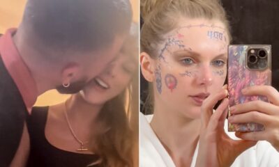 Travis Kelce kisses Taylor Swift in intimate home video shared by singer to celebrate ‘Fortnight’