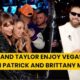 Taylor Swift, Travis Kelce, Patrick Mahomes, and Brittany Mahomes savor a night out in Las Vegas.
