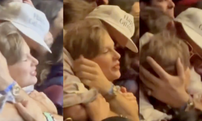 Taylor Swift and Travis Kelce groove side by side while enjoying Bleachers' performance at Coachella 2024.