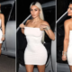 Kim Kardashian showcases signature curves in clinging strapless dress after ex Kanye West skipped daughter North's 11th birthday and Father's Day to gallivant around Italy