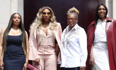 Venus and Serena Williams attend the Gucci show in a glamorous appearance alongside their half-sister Lyndrea and their mother, Oracene.