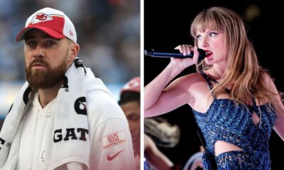 Travis Kelce skips Chiefs training camp to support girlfriend Taylor Swift at the Eras Tour in Gelsenkirchen. Fans comment, "He's looking so handsome," noting the sacrifices made for love.