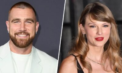 Travis Kelce reveals the start of his romance with Taylor Swift, saying, “When she visited Arrowhead, her cousins took photos by my locker. I had a little help from Cupid.”