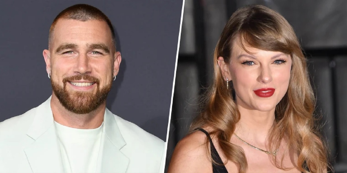 Travis Kelce reveals the start of his romance with Taylor Swift, saying, “When she visited Arrowhead, her cousins took photos by my locker. I had a little help from Cupid.”